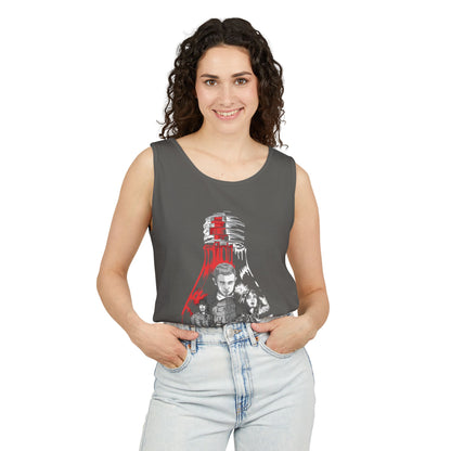Guitar Lighthouse Graphic Tank Top — Vintage Coastal Music Art