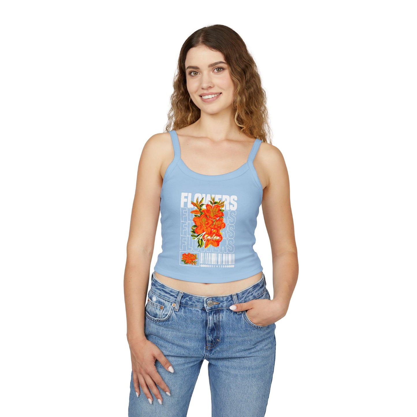 Orange Floral Graphic Crop Top