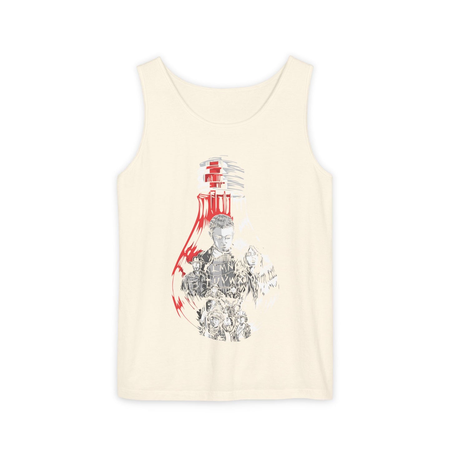 Guitar Lighthouse Graphic Tank Top — Vintage Coastal Music Art