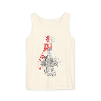Guitar Lighthouse Graphic Tank Top — Vintage Coastal Music Art
