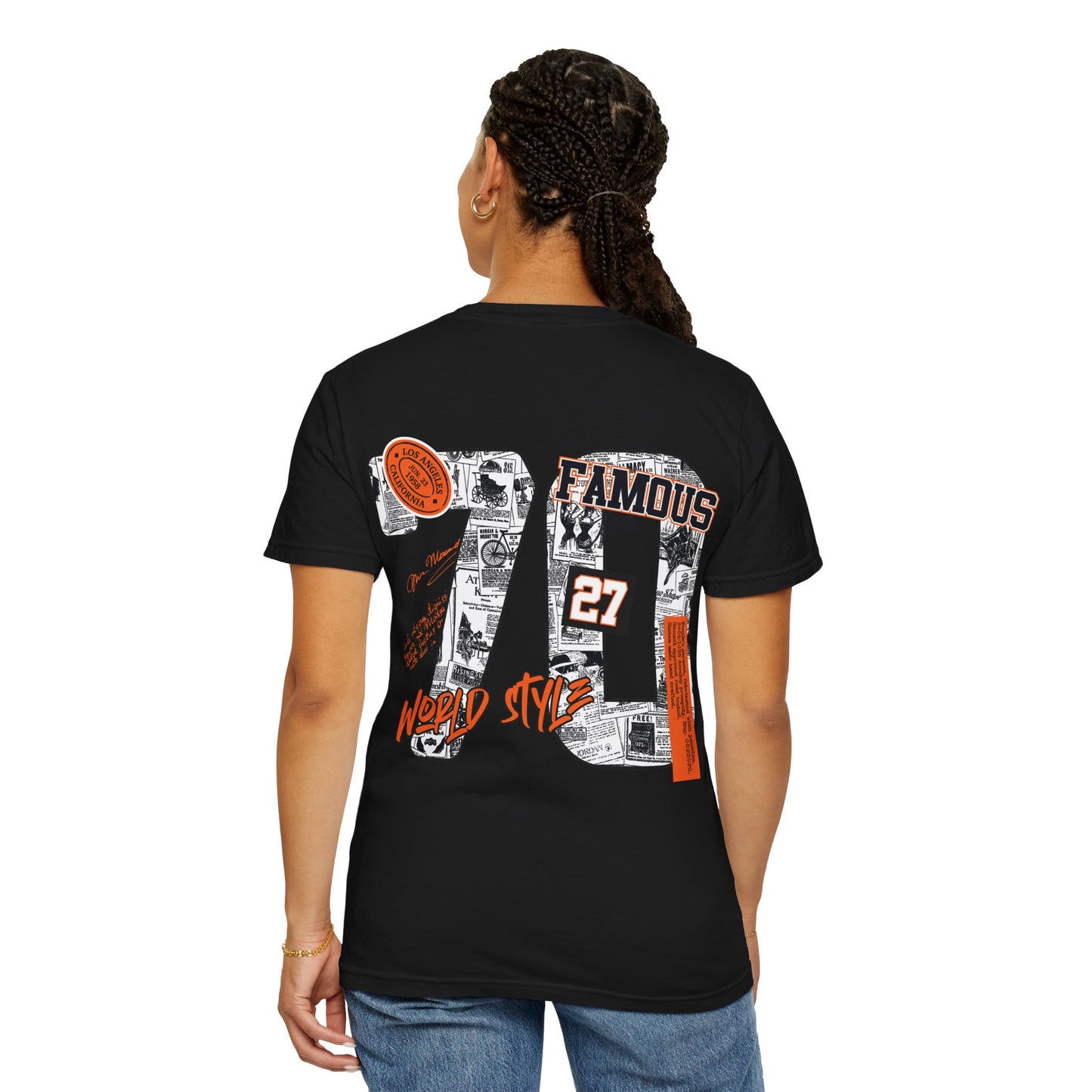 Orange Accent Collage Back Print