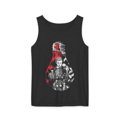 Guitar Lighthouse Graphic Tank Top — Vintage Coastal Music Art