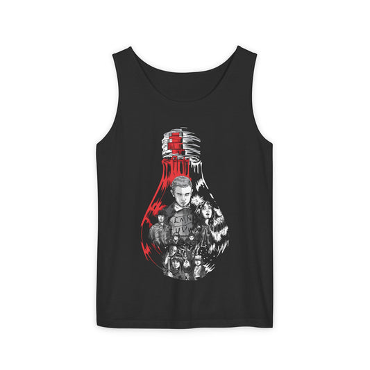 Guitar Lighthouse Graphic Tank Top — Vintage Coastal Music Art