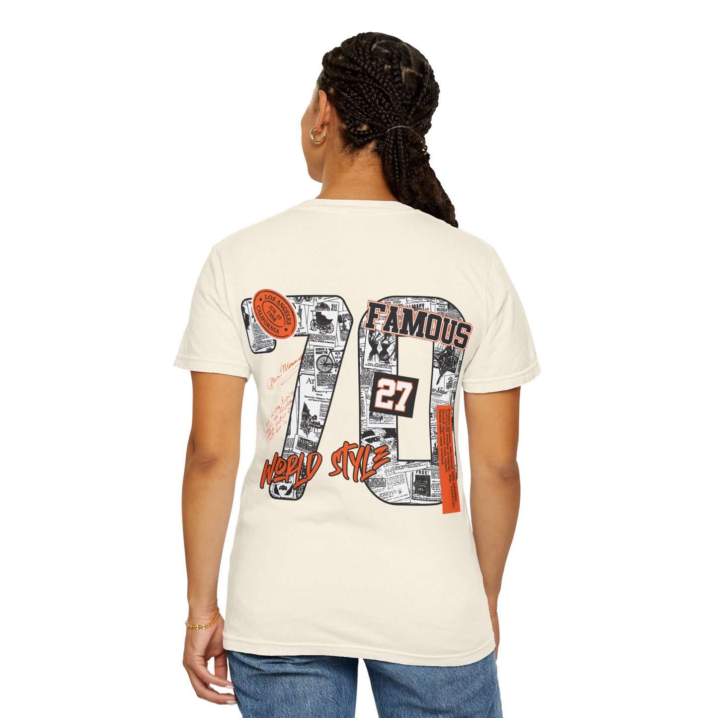 Orange Accent Collage Back Print