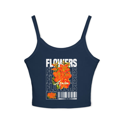 Orange Floral Graphic Crop Top