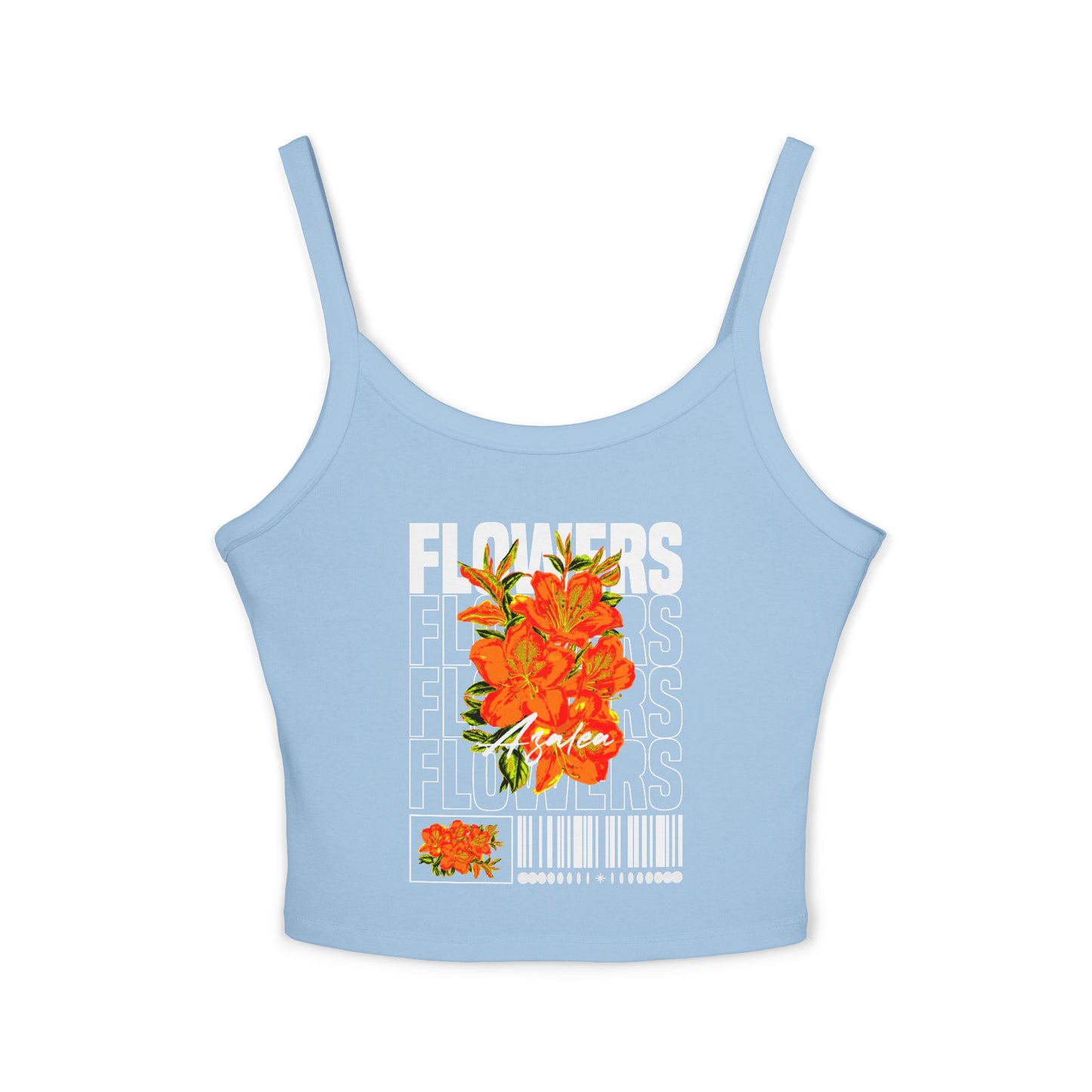 Orange Floral Graphic Crop Top