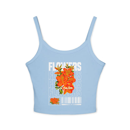 Orange Floral Graphic Crop Top