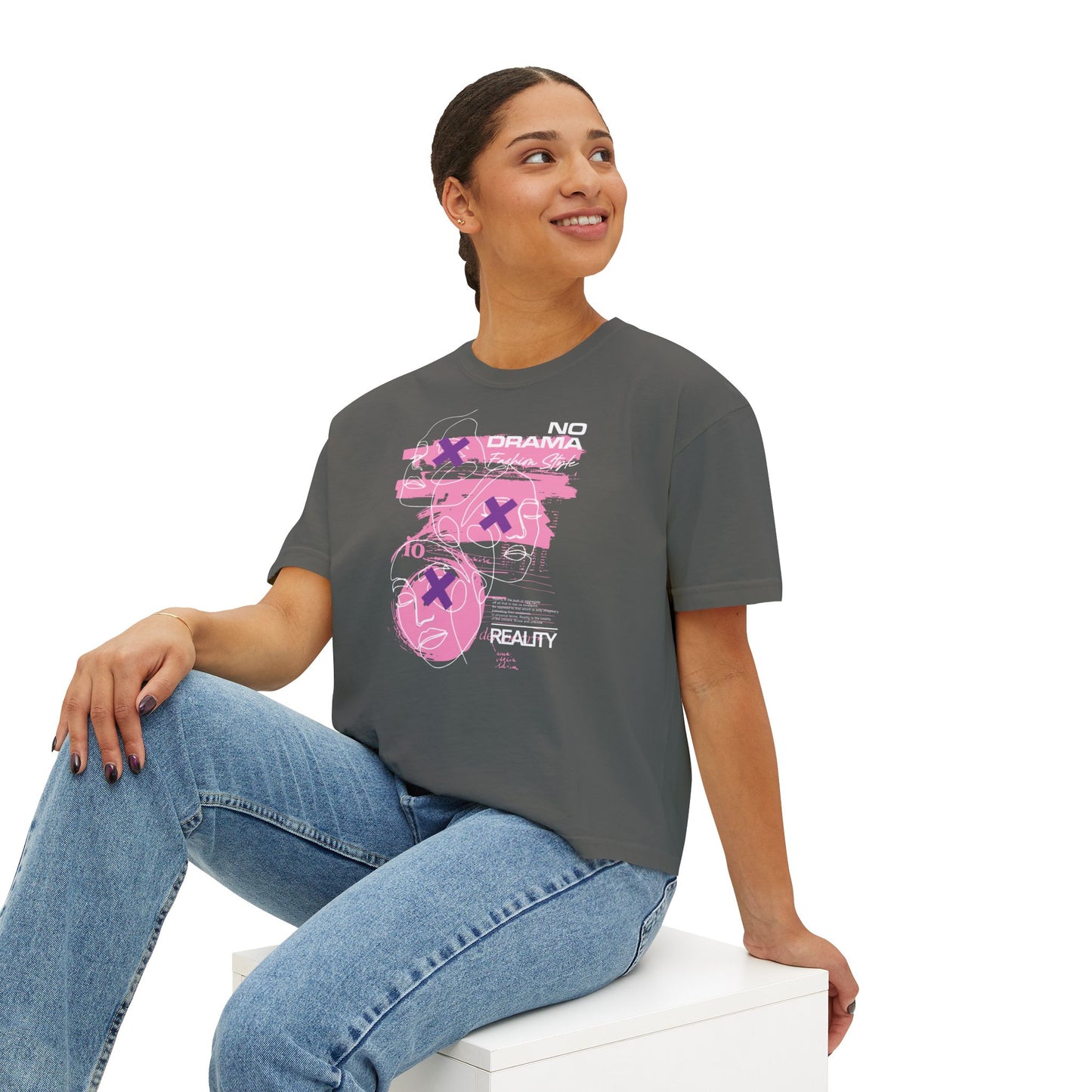 Pink Retro Graphic Boxy T-Shirt