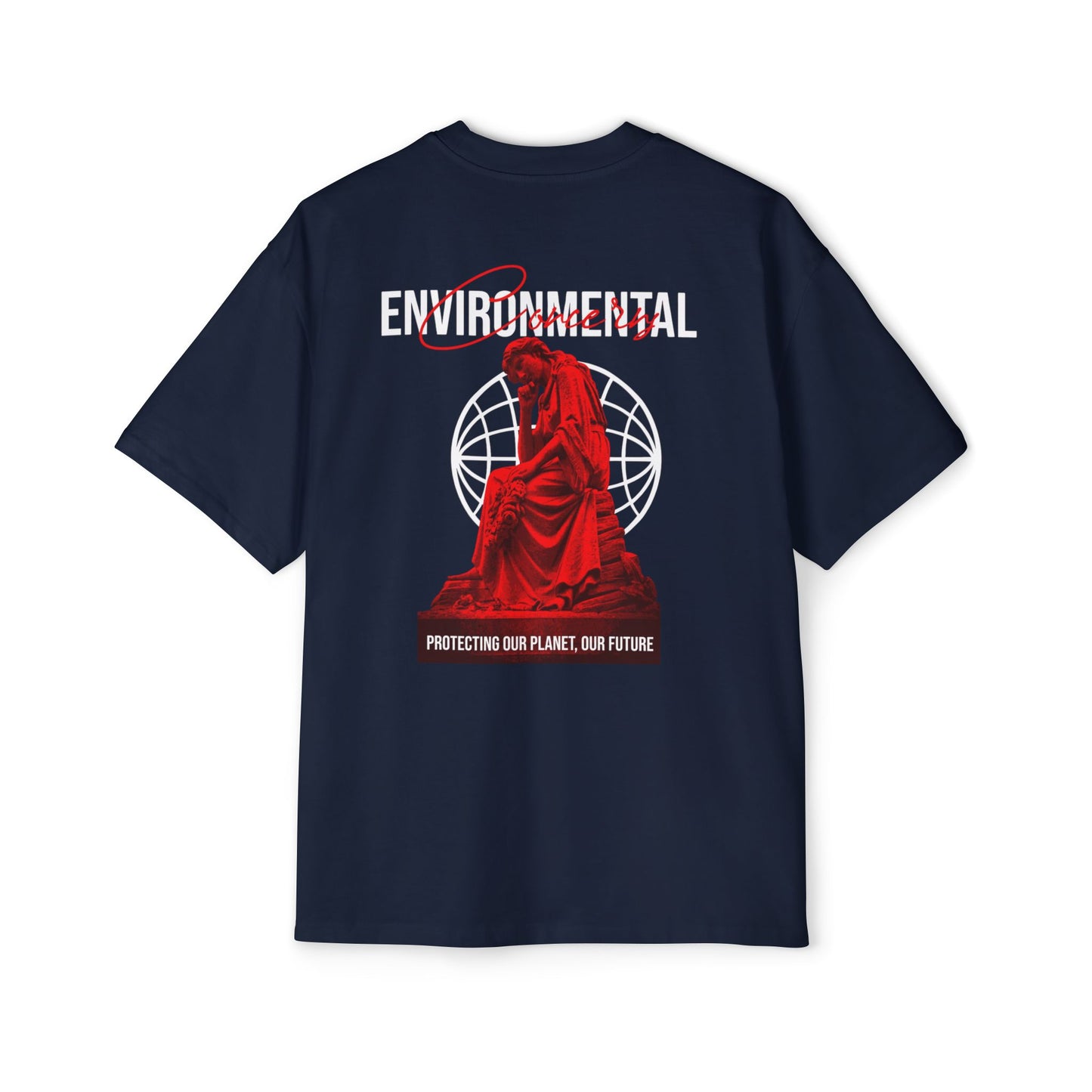 Red Statue Globe Graphic Tee