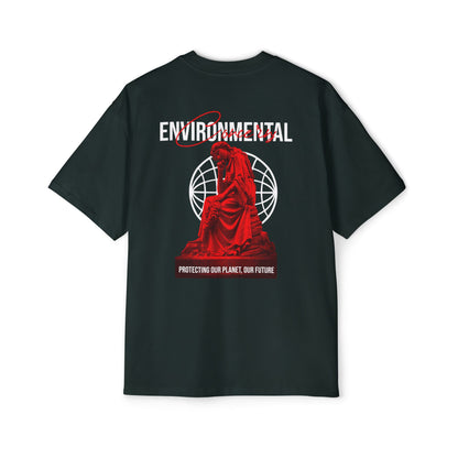 Red Statue Globe Graphic Tee