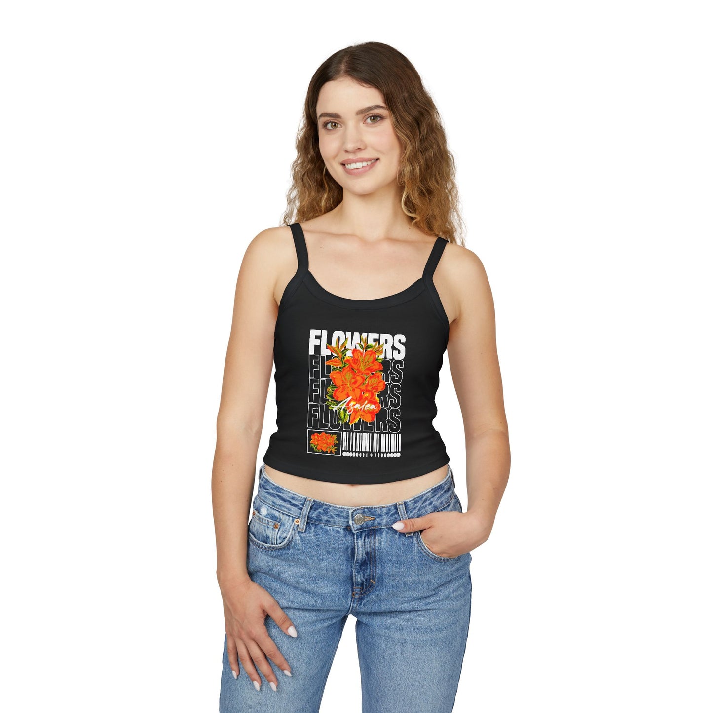 Orange Floral Graphic Crop Top