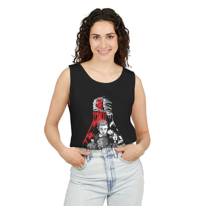 Guitar Lighthouse Graphic Tank Top — Vintage Coastal Music Art
