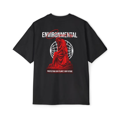 Red Statue Globe Graphic Tee