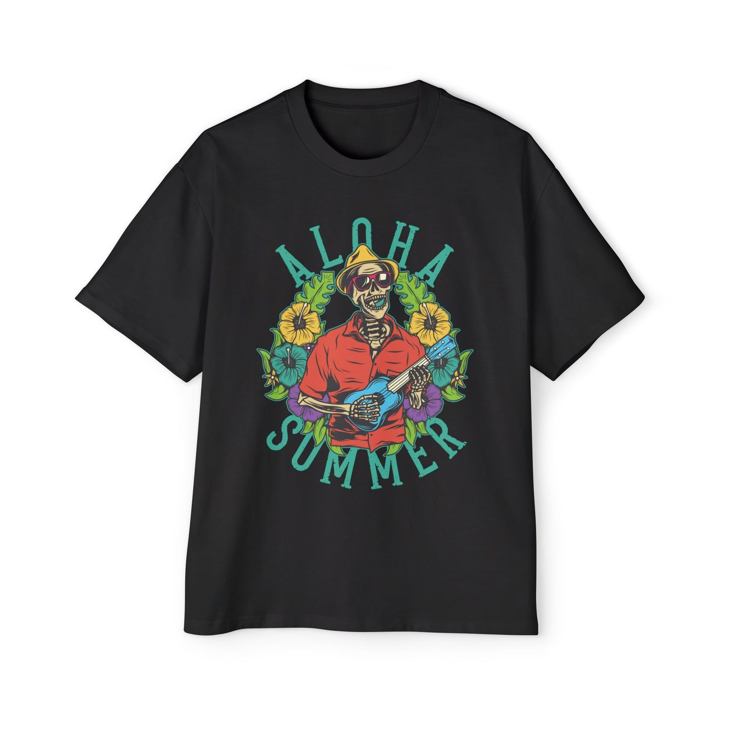 Aloha Summer Skull Ukulele Tee