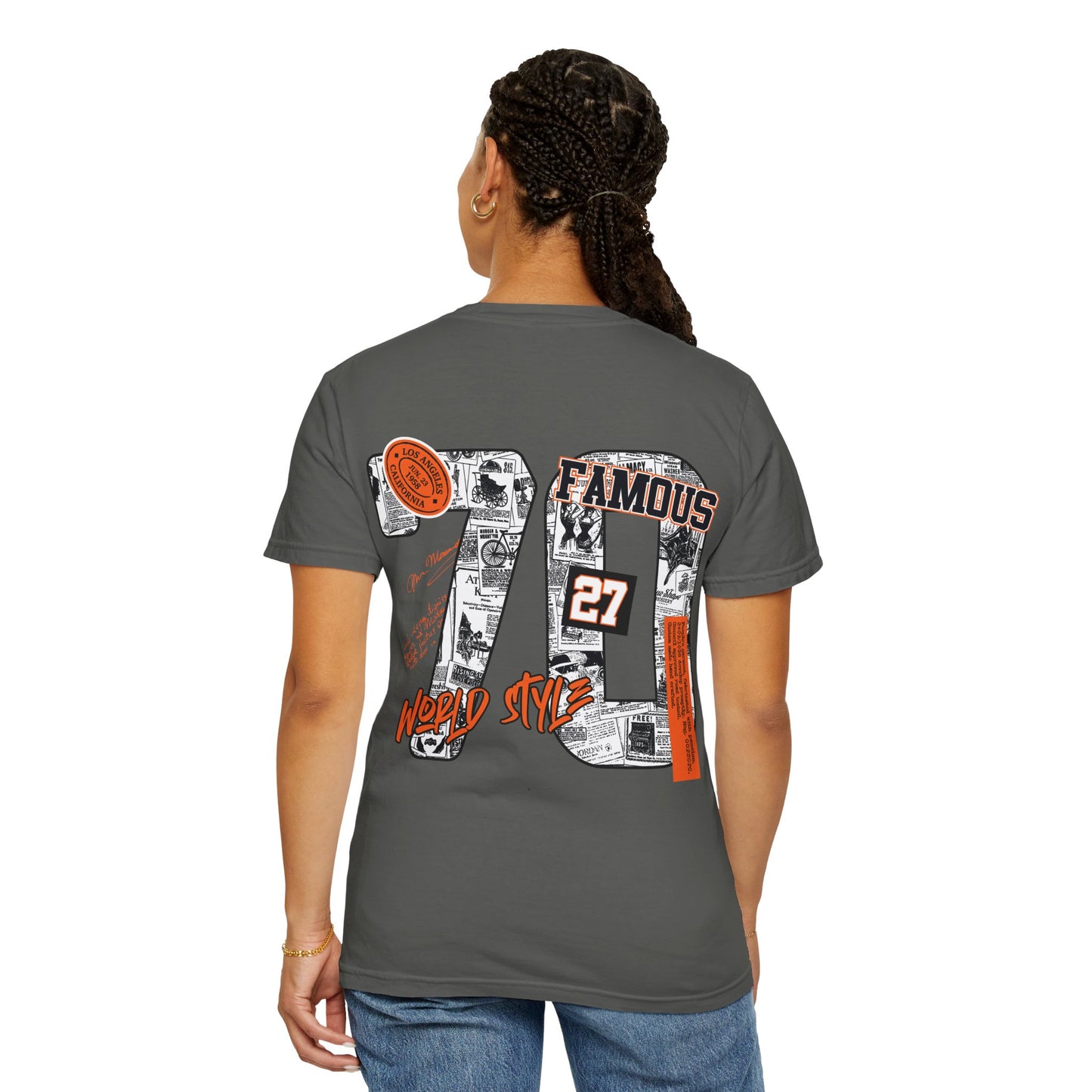 Orange Accent Collage Back Print