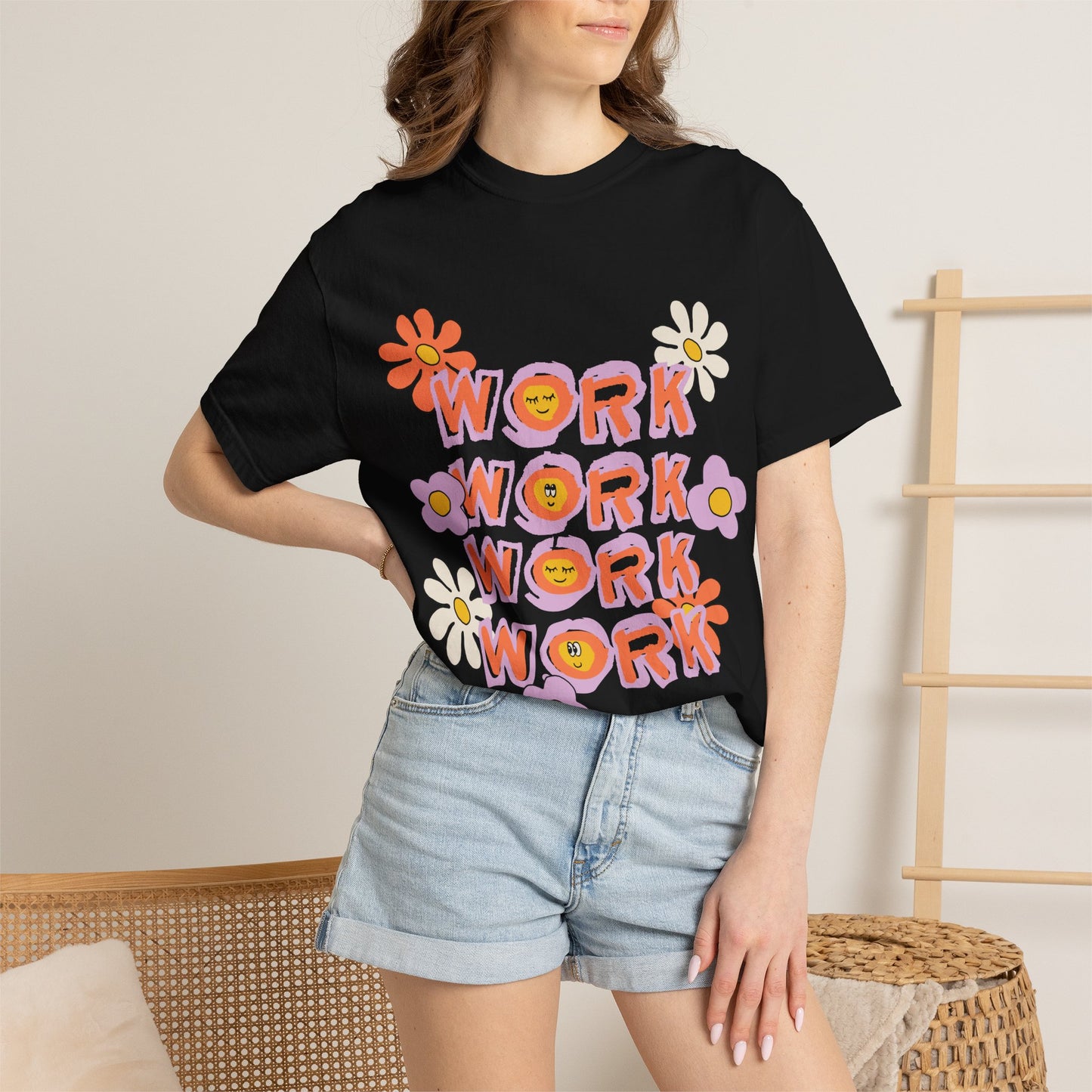 Work Work Floral T-Shirt — Retro Daisy Graphic Tee
