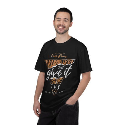 Give It a Try Tee — Motivational Animal Print Graphic T-Shirt
