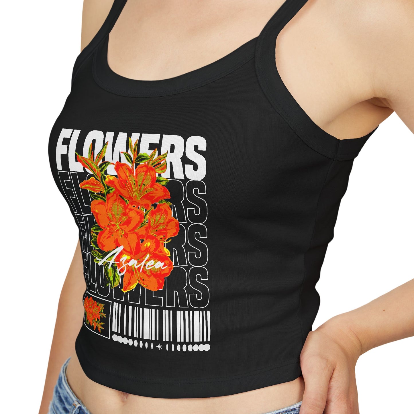Orange Floral Graphic Crop Top