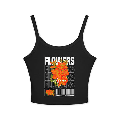 Orange Floral Graphic Crop Top